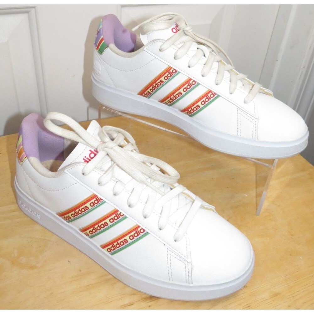 Adidas Essentials Grand Court 2.0 Shoes Women's Size 7 Multicolor Stripe HP9412